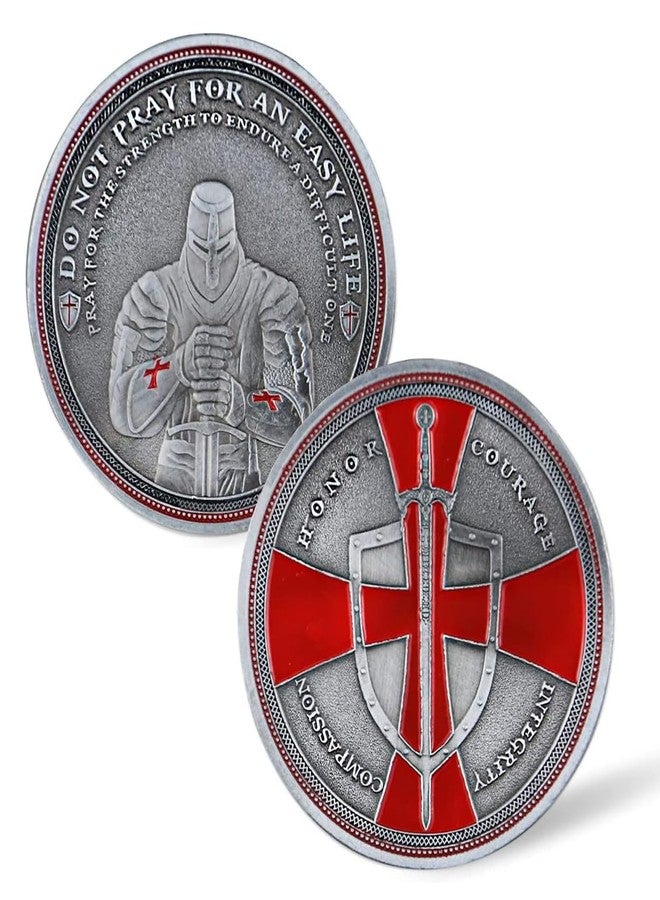 Glamtune The Knight Templar Challenge Coin Red Cross Religious Coin Collection Gift - Image 1